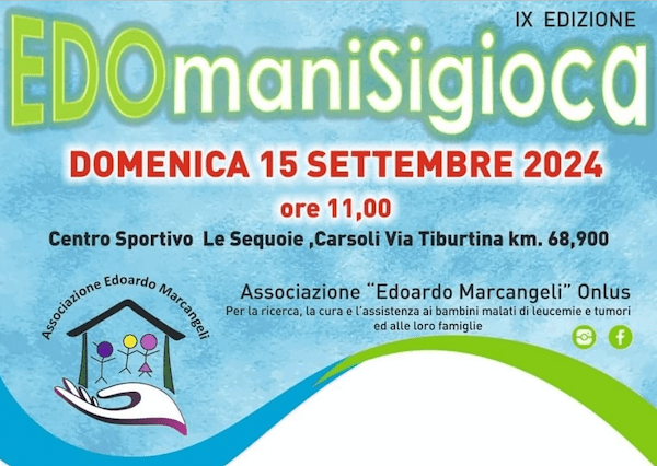 EDOmanisigioca: vi aspettiamo domani 15 Settembre alle Sequoie!